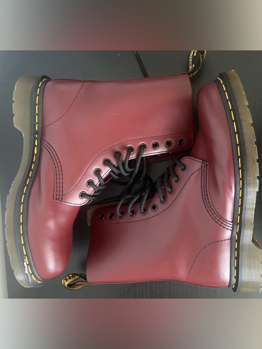 Dr. Martens Leather Boots in Cherry